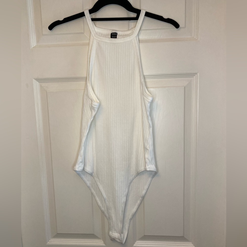 White Ribbed SHEIN Body Suit
